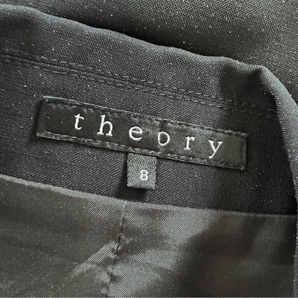 THEORY BLACK WOOL BLEND BLAZER WOMENS SIZE 8 CLASSIC PREPPY COAT! - Picture 7 of 9